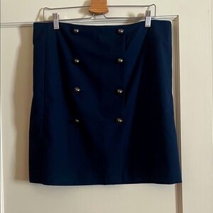 Banana Republic Elegant Navy Blue Double-Breasted Skirt